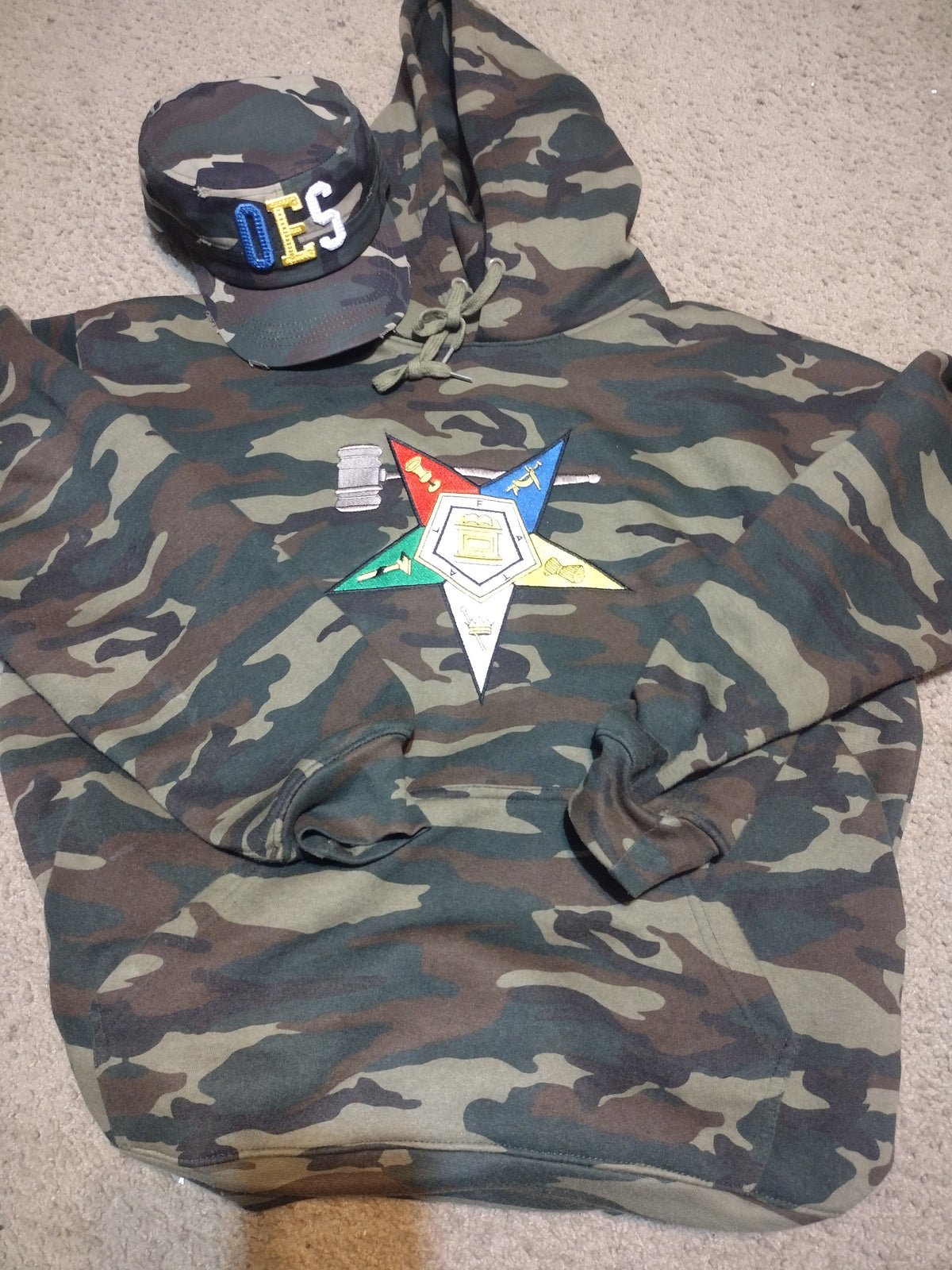 Embroidered Camo Hoody