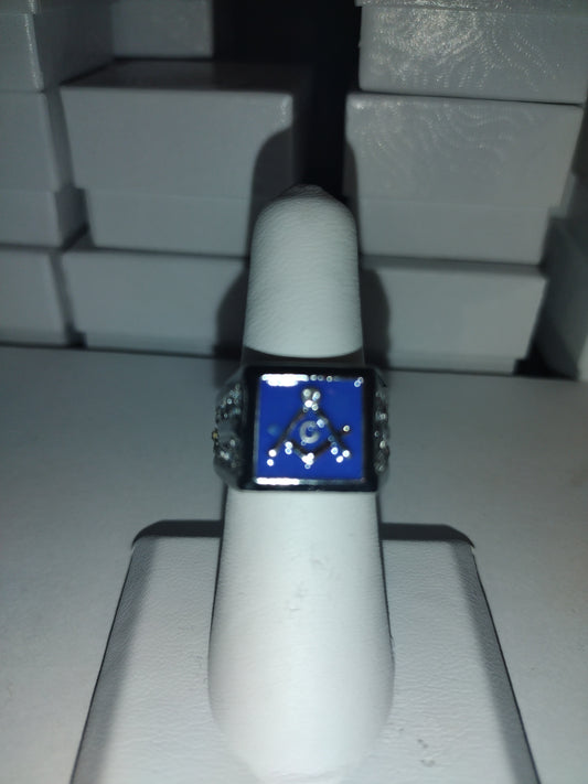 Blue Signet Masonic Ring