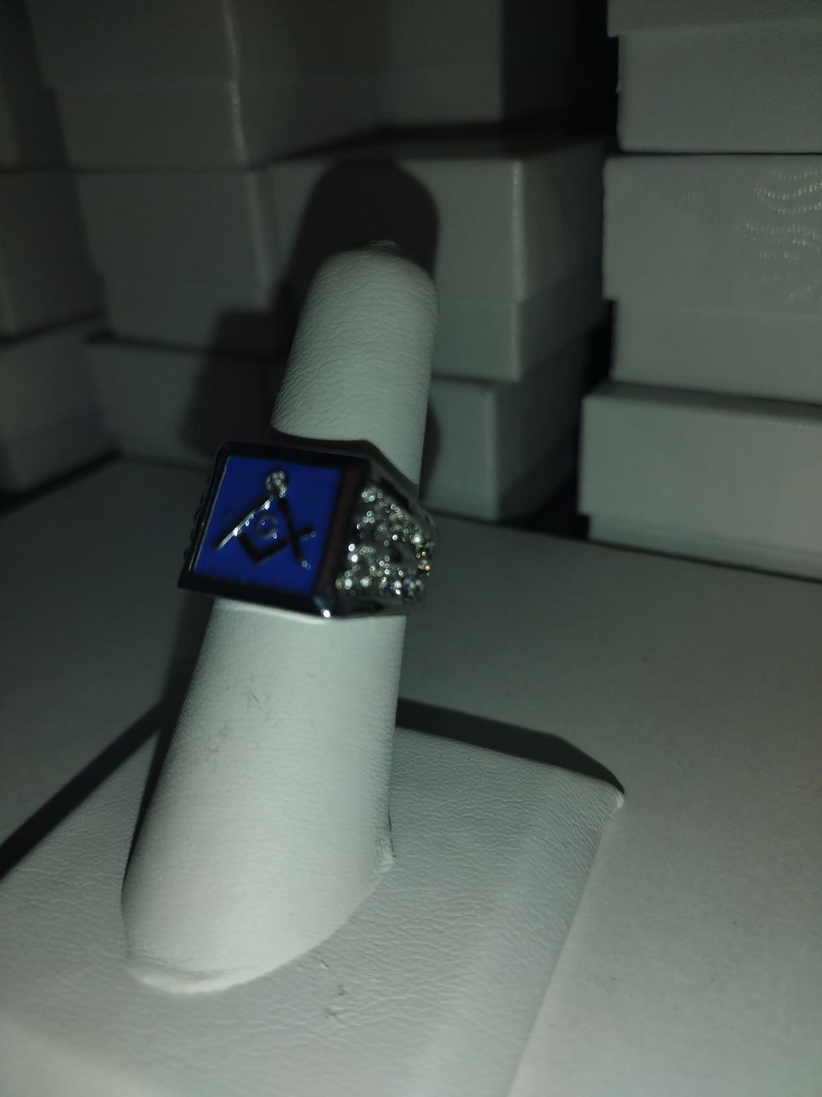 Blue Signet Masonic Ring